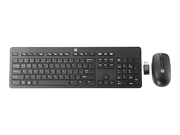 HP Slim Wireless Keyboard & Mouse, Straight Compact Keyboard, Ambidextrous Mouse, 3L5404