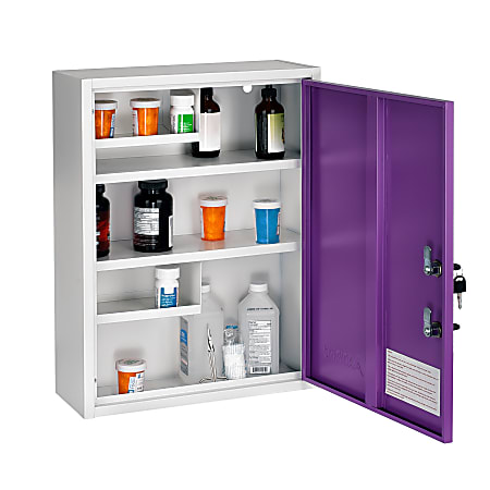 Double Medication Cabinets Each With Decorative Panel Door Key Lock