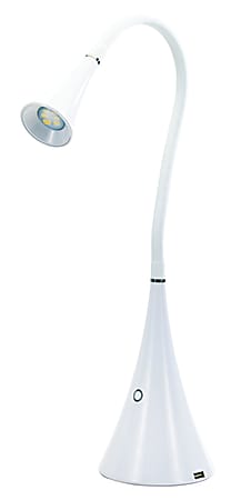 Realspace™ Soft-Touch LED Task Lamp, Adjustable, 20-1/2"H, White