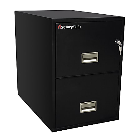 Sentry®Safe FIRE-SAFE® 2-Drawer Vertical File Cabinet, 27 9/16"H x 19 5/8"W x 31"D, Black