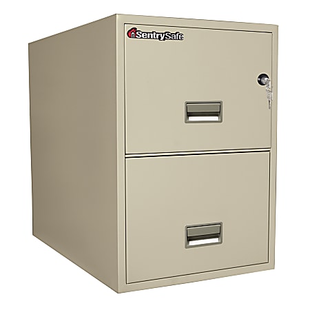 Sentry®Safe FIRE-SAFE® 2-Drawer Vertical File Cabinet, 27 9/16"H x 19 5/8"W x 31"D, Putty