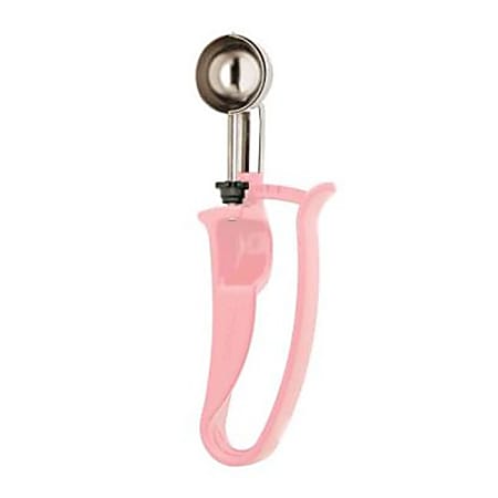 Zeroll #60 Stainless-Steel Disher, 0.54 Oz, Silver/Pink