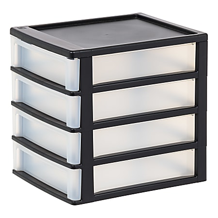 Iris Desktop Drawer Unit, 4 Drawers, Black