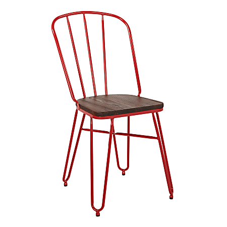 Office Star™ Charleston Folding Chairs, Red, Set Of 4 Chairs