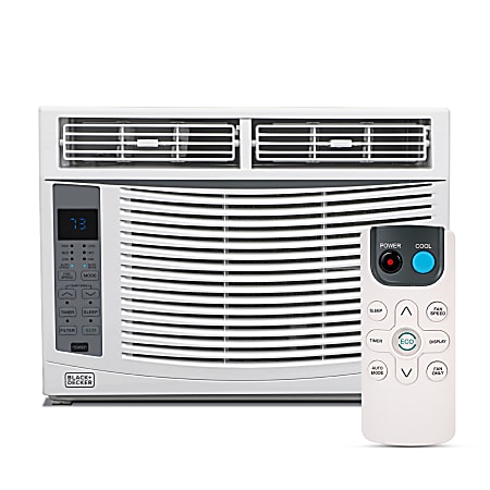 BLACK+DECKER 6000 BTU Window Air Conditioner with Remote Control, Cools Up to 250 Square Feet, White