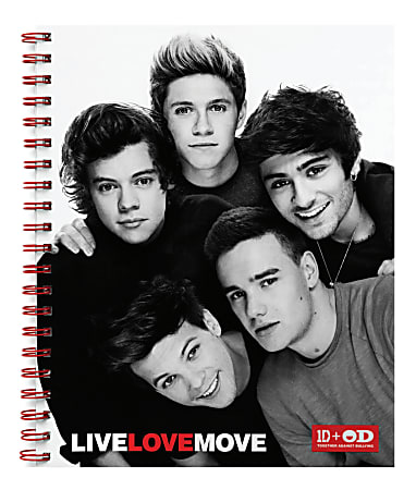 One Direction Limited Edition 1D + OD Together Spiral Notebook, Band, Red