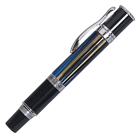 Monteverde® Mini-Jewelria™ Fountain Pen, Medium Tip, Blue Barrel, Black Ink