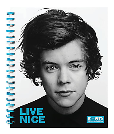 One Direction Limited Edition 1D + OD Together Spiral Notebook, Harry - Nice, Sky Blue