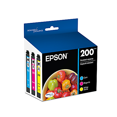 Epson® 200 DuraBrite® Ultra Cyan, Magenta, Yellow Ink Cartridges, Pack Of 3, T200520