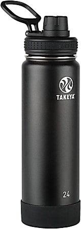 Takeya Actives Spout Reusable Water Bottle, 24 Oz, Onyx