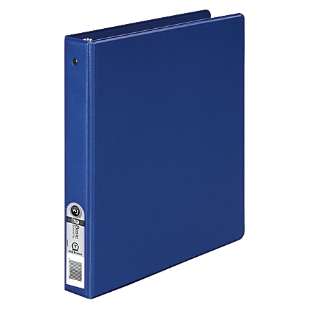 Wilson Jones® 3-Ring Binder, 1" Round Rings, 36% Recycled, Blue