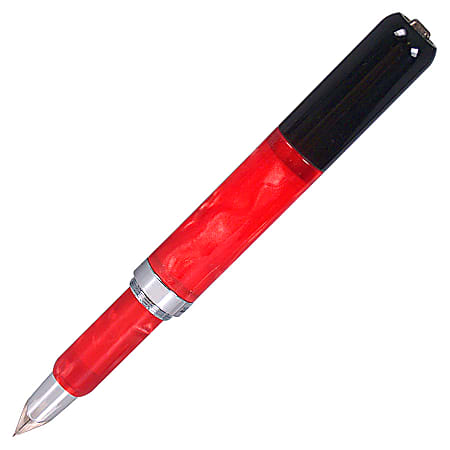 Monteverde® Diva™ Fountain Pen, Medium Tip, Red Barrel, Black Ink