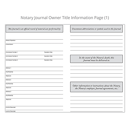 Soft Cover Journal of Notarial Acts Logbook For Notary