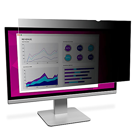 3M™ High-Clarity Privacy Filter, For 24" Widescreen Monitors (16:10), Black, Reduces Blue Light,HC240W1B