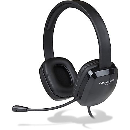 Cyber Acoustics AC-6012 USB Stereo Headset - Stereo - USB - Wired - 20 Hz - 20 kHz - Over-the-head - Binaural - Supra-aural - Noise Cancelling, Uni-directional Microphone - Black