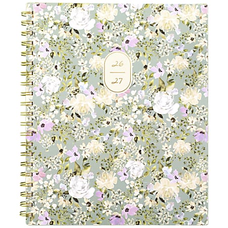 Leah Bisch™ for Mead Cambridge® Academic 2026-2027 Weekly Monthly Planner, Peony Field, Large, 8 1/2" x 11"