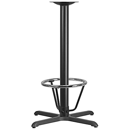 Flash Furniture Restaurant Table X-Base With 3''-Diameter Bar-Height Column And Foot Ring, 42"H x 30"W x 30"D, Black