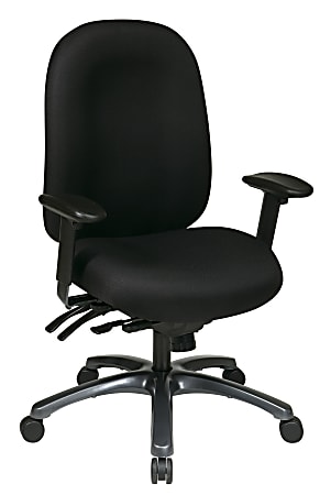Office Star&trade; Multi-Function High-Back Fabric Task Chair, Black