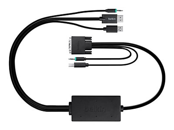 Belkin DisplayPort/DVI KVM Cable - 6 ft DisplayPort/DVI KVM Cable for KVM Switch - DisplayPort Digital Audio/Video - DVI Video