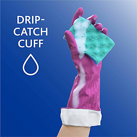 O-Cedar Playtex Living Gloves - Chemical, Bacteria Protection - Small Size - Latex, Neoprene, Nitrile - Pink - Anti-microbial, Reusable, Durable, Comfortable, Odor Resistant, Textured Palm, Textured Fingertip - For Household, Cleaning - 2 / Pair - 14