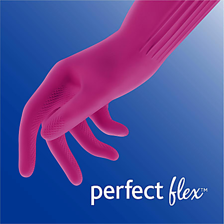 O-Cedar Playtex Living Gloves - Chemical, Bacteria Protection - Medium Size - Latex, Neoprene, Nitrile - Pink - Anti-microbial, Reusable, Durable, Comfortable, Odor Resistant, Textured Palm, Textured Fingertip - For Household, Cleaning - 2 / Pair - 1