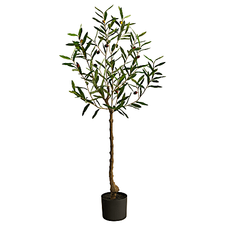 Nearly Natural Olive Tree 48 H Artificial Plant With Planter 48 H x 20 W x  12 D GreenBlack - Office Depot