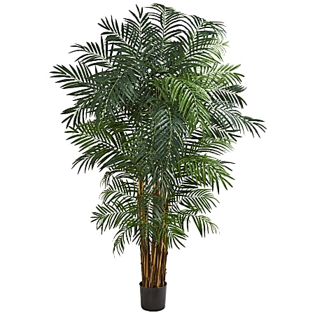 Nearly Natural 7'H Areca Palm Artificial Tree, 84"H x 32"W x 32"D, Black/Green