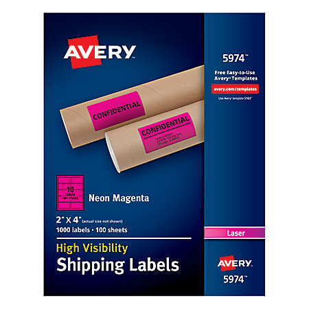 Avery® High-Visibility Shipping Labels, AVE5974, 2" x
