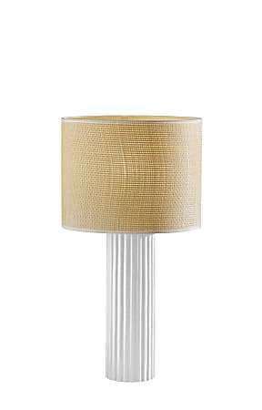 Adesso Primrose Table Lamp, 24-1/4”H, Woven Natural Shade/White
