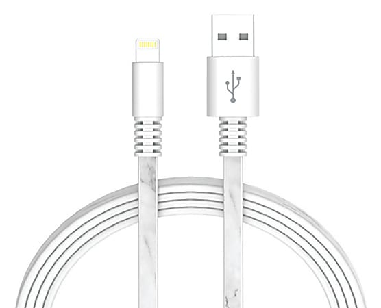 Ativa® Lightning Cable, 6', White Marble, 41529