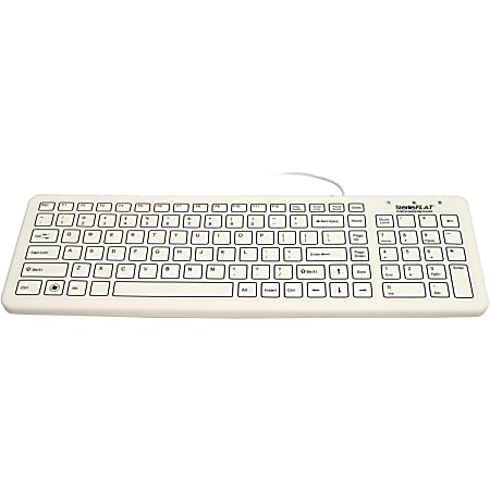 SterileFLAT Antibacterial Medical Washable Keyboard - SterileFLAT Antibacterial Medical Washable Keyboard (White) (USB) | SF09-02-v4