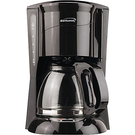 Brentwood TS-218B Coffeemaker - 12 Cup(s) - Multi-serve - Black - Glass Carafe