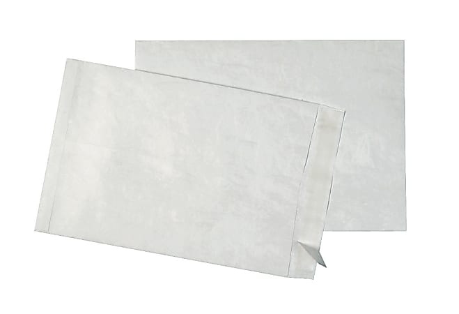 Quality Park® Tyvek® 14 1/4" x 20" Envelopes, Self-Adhesvie, White, Box Of 25