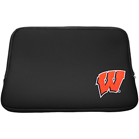 Centon LTSC15-WIS Carrying Case (Sleeve) for 15.6" to 16" Notebook - Black - Bump Resistant - Neoprene, Faux Fur Interior - University of Wisconsin Logo - Retail