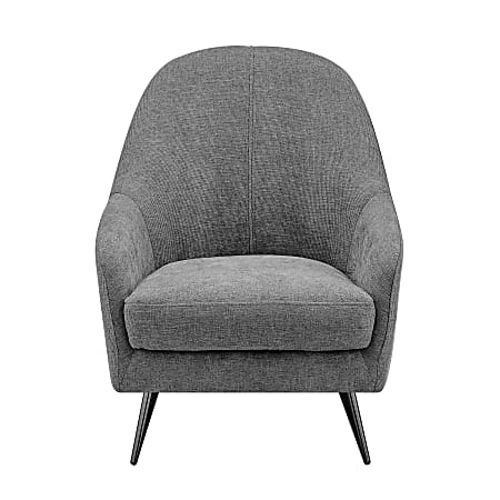 Eurostyle Selene Fabric Lounge Guest Chair, Gray/Black Chrome