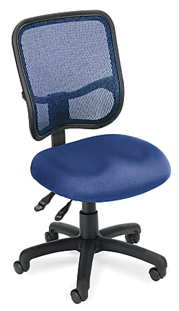 OFM Mesh Comfort Series Fabric Mid-Back Ergonomic Task Chair, Navy/Black