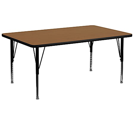 Flash Furniture 30''W Rectangular Height-Adjustable Activity Table With Short Legs, Oak