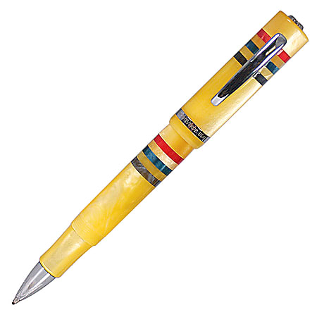 Monteverde® Riviera™ Rollerball Pen, 0.7 mm, Fine Point, Yellow Barrel, Black Ink