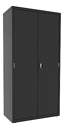 Lorell® Steel Locking Janitorial Storage Cabinet, Black
