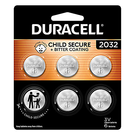 Duracell® 2032 3V Lithium Coin Batteries, Pack of 6