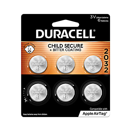 Duracell 3 Volt Lithium 2032 Coin Batteries Pack Of 6 - Office Depot