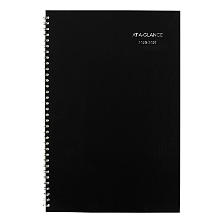 AT-A-GLANCE® DayMinder Academic 14-Month Planner, 8" x 12", Black, July 2020 to August 2021, AY200