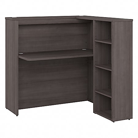 Bush Business Furniture Studio C 48"W Privacy Computer Desk With Shelves, Storm Gray, Standard Delivery