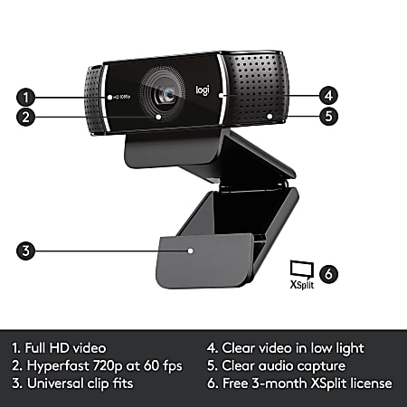 Logitech C922 Pro Stream Webcam 1080P Camera for HD Video