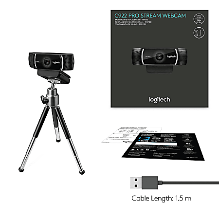 Logitech C922 Pro HD Stream Webcam, Streaming Ultra rapide HD