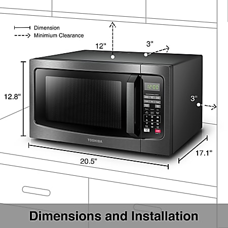Toshiba black stainless steel microwave hot sale