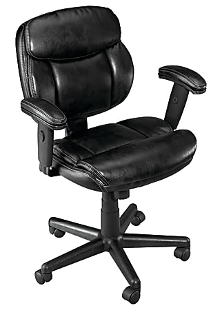 Brenton Studio® Ariel Bonded Leather Low-Back Task Chair, Black