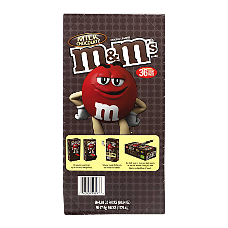 M&M's Chocolate Candies, Milk Chocolate, 36 Packs - 36 pack, 1.69 oz packs