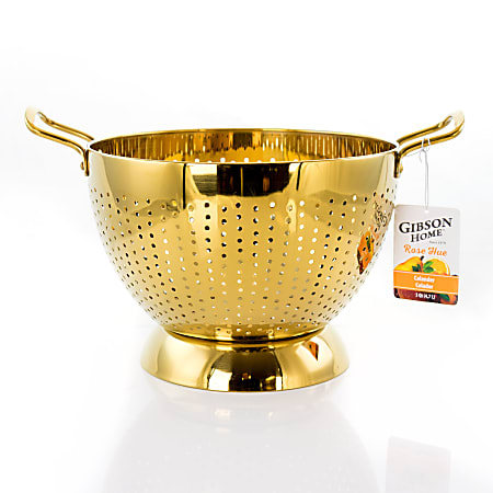 Gibson Home Rose Hue Stainless Steel Colander 5 Qt Gold - Office Depot