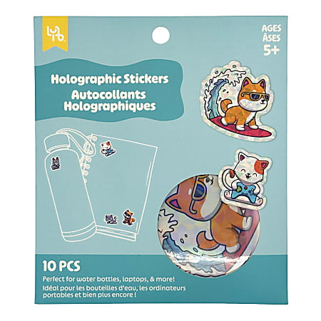 Little Yellow Bicycle&reg; Holographic Stickers, Fun Pets, Sheet Of 10 Stickers